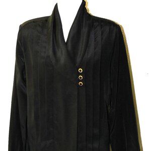 80's Vintage LAURA & JAYNE COLLECTION Black Dress Blouse  Sz 12